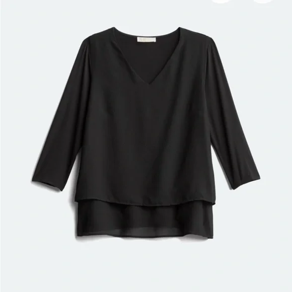 Michael Kors Black V-Neck Blouse - Picture 4 of 4